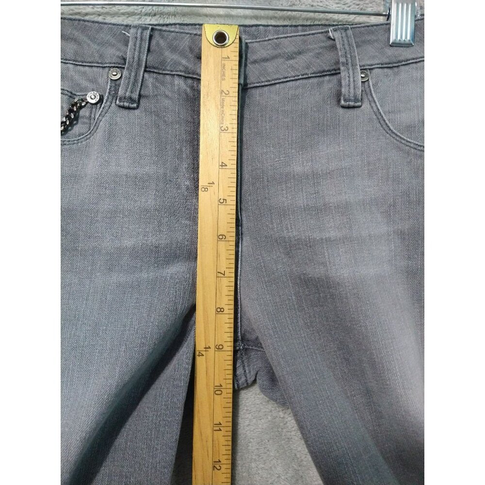 Burberry Jeans Womens 27 Gray Denim Skinny Leg Knights Bridge Crop Cuffed - Picture 4 of 8